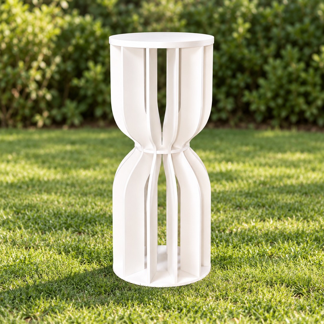 White pedestal