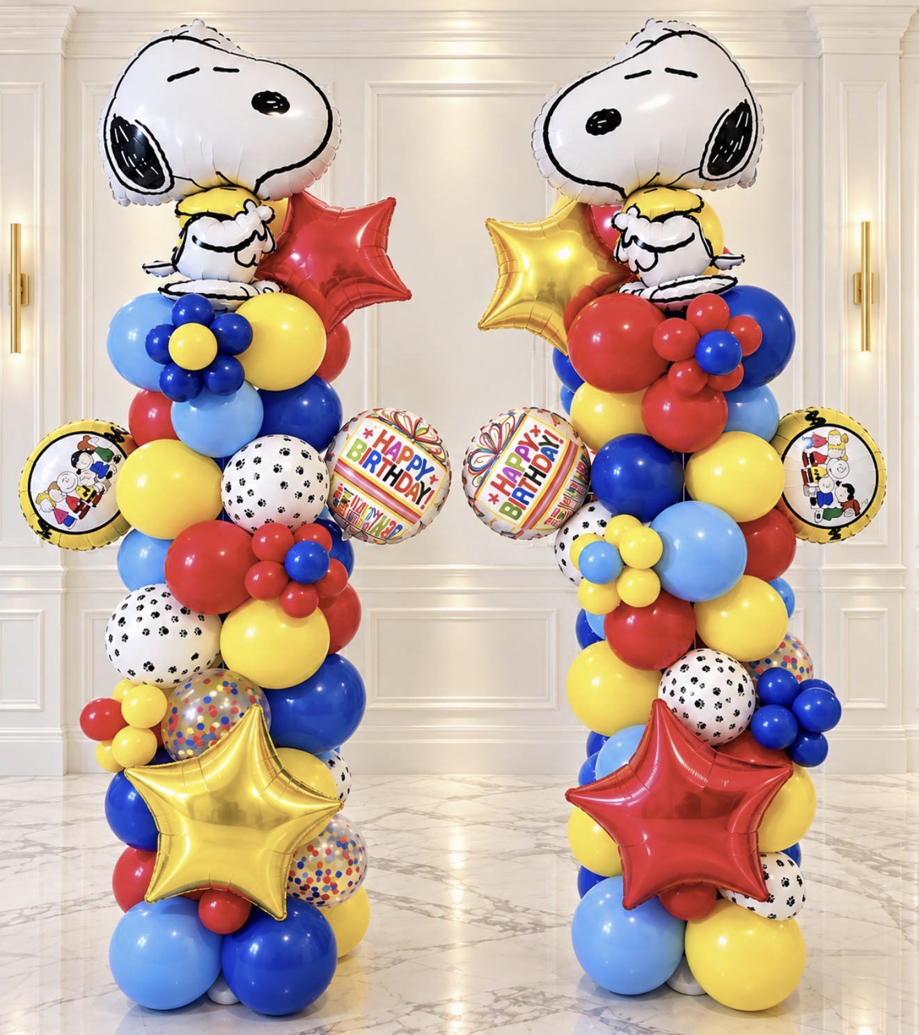 Snoopy balloon columns